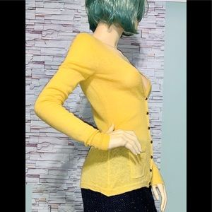 BANANA REPUBLIC• Yellow wool Fitted Cardigan/ (XS)